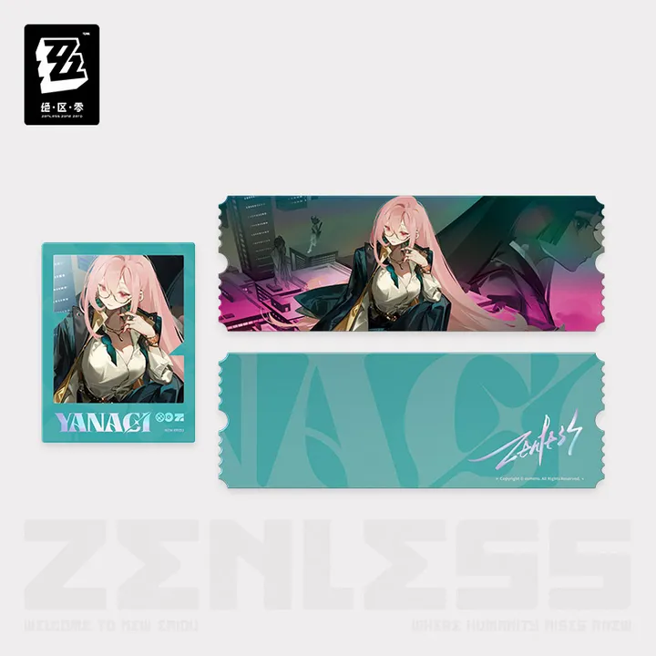 Tsukishiro Yanagi FM Video Series Laser Ticket & Polaroid Set - Zenless Zone Zero